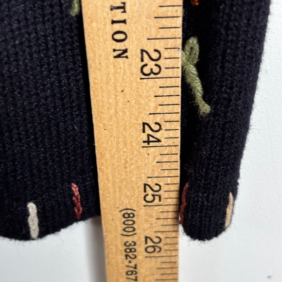 Quacker Factory Giraffe Embroidered Cardigan L Black Whimsigoth Art Boho Safari - Picture 9 of 10